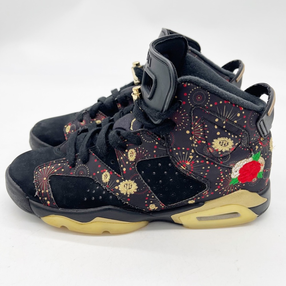 Nike Air Jordan 6 Retro BG Chinese New Year Youth Size 5 Black Gold Red